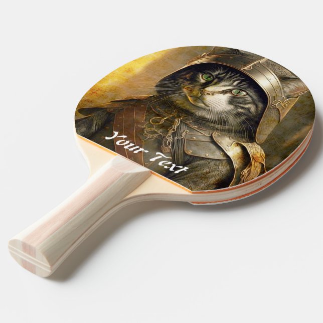 Katze Samurai. Personalisiere. Tischtennis Schläger (Rückseitenansicht)