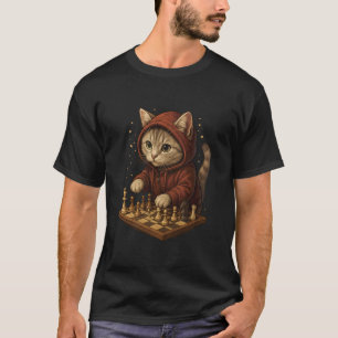 Katze Schach Lustiges Strategie Spiel Katzenliebha T-Shirt