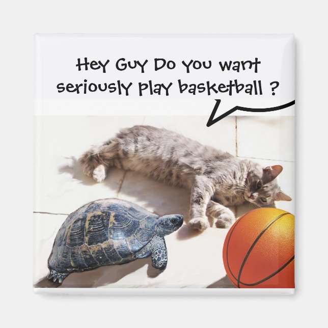 KATZE, SCHALTFLÄCHE UND BASKETBALL MAGNET (Vorne)