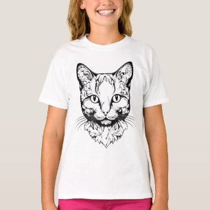 Katze - Scherenschnitt T-Shirt