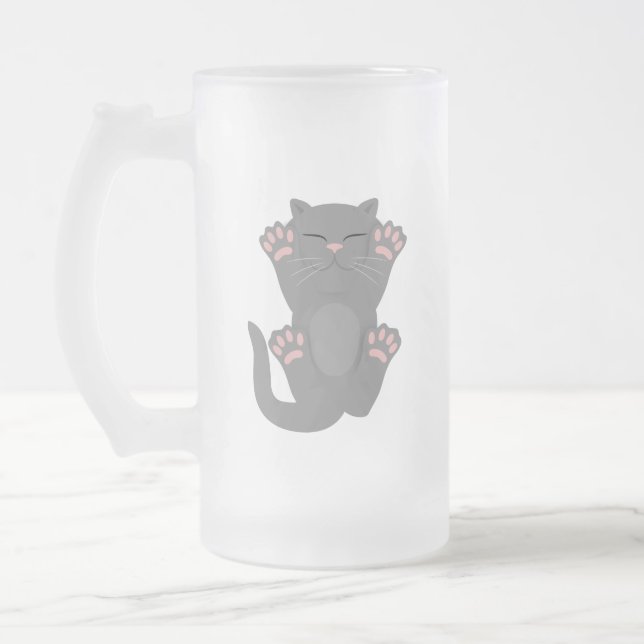 Katze schläft mattglas bierglas (Links)