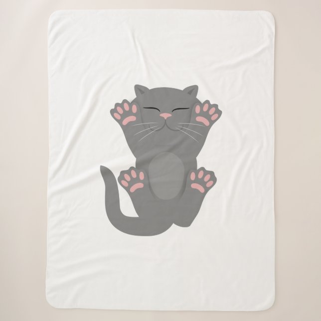 Katze schläft sherpadecke (Vorderseite)