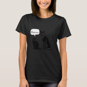 Katze schlägt Hund  Schwarze Katze und Hund T-Shirt