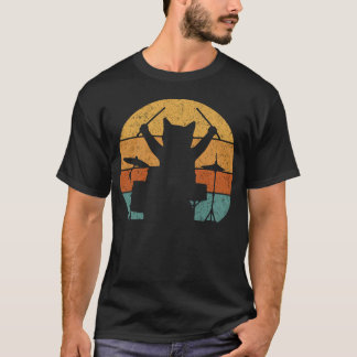 Katze Schlagzeug Trommeln Drummer Kätzchen Musik S T-Shirt