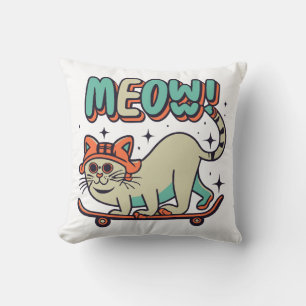 Katze Schlittschuh Meow Kissen