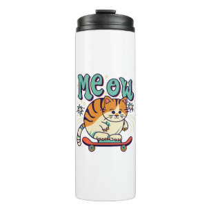 Katze Schlittschuh Meow Thermosbecher