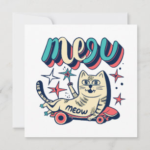 Katze Schlittschuhfahren Miauen