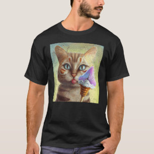 Katze Schmetterling Eiscreme T-Shirt