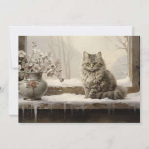 Katze Schneewinter Frohe Weihnachten