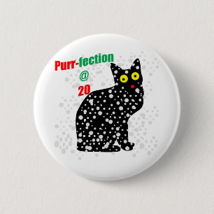Katze Schnurren-fection des Schnee-20 Button