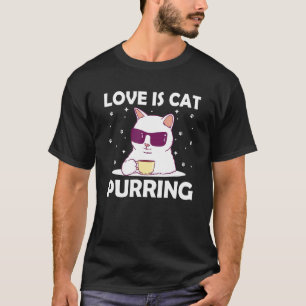 Katze Schnurren Positivität Katzenliebhaber Positi T-Shirt