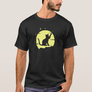 Katze Schwarzer Mond Haustier Miauen Kätzchen T-Shirt