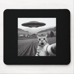 Katze Selfie mit Alien Ufo Funny Cat Geschenke für Mousepad