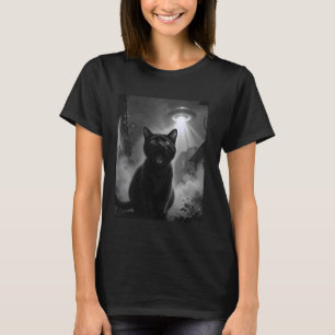 Katze Selfie mit Alien UFO Lustige Männer Frauen K T-Shirt
