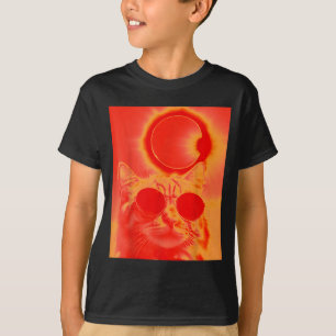 Katze Selfie Sonnenfinsternis 2024 Sonnenbrille tr T-Shirt