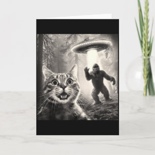 Katze Selfie Wald Bäume Außerirdischer Ufo Bigfoot Karte