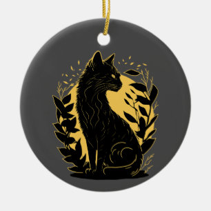 Katze setzen keramik ornament
