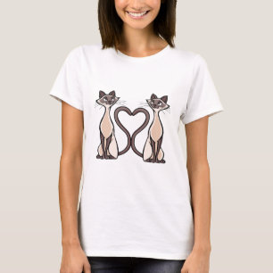 Katze Siame Cats Liebe Katze Mama Katze Vater Gesc T-Shirt