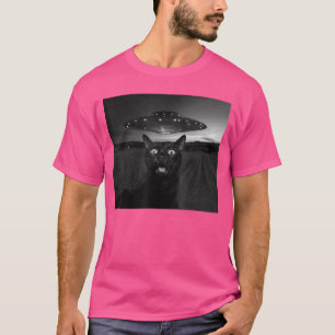 Katze Sie mit Alien UFO Lustige Geschenke für Männ T-Shirt