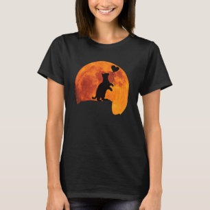 Katze Silhouette im Vollmond mit Herz. Beautifu T-Shirt