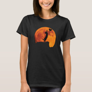 Katze Silhouette im Vollmond mit Herz. Beautifu T-Shirt