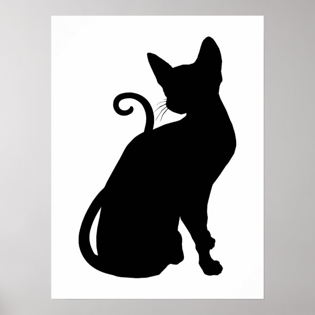 Katze Silhouette Poster (Vorne)