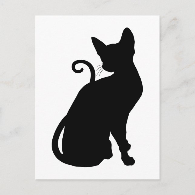 Katze Silhouette Postkarte (Vorderseite)