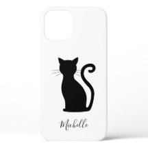 Katze Silhouette Schwarz und Weiß Name Niedlich Sc