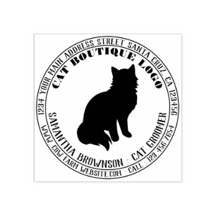 Katze Silhouette sitzt Haustierpflege Gummistempel