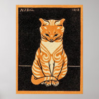 Katze sitzend von Julie de Graag Poster