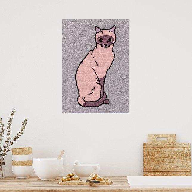 Katze sitzend von Julie de Graag Poster (Küche)