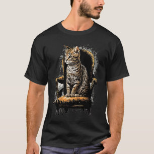 Katze sitzt in einem Stuhl Malerei T-Shirt