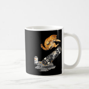 Katze Skateboarding Straßen-Meme lustiges Kätzchen Kaffeetasse