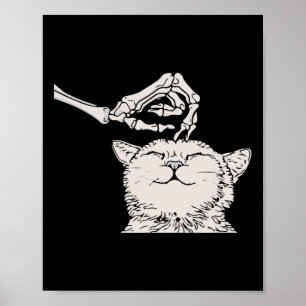 Katze Skeleton Hand Lazy Halloween Kostüm Cooler K Poster