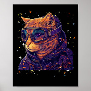 Katze Ski Snowboard Brille Lustige Skifahren Snowb Poster