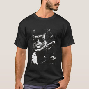 Katze Sky Diving Fallschirmspringen Skydiving Fall T-Shirt