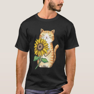 Katze Sonnenblume T-Shirt