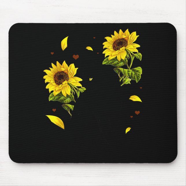 Katze Sonnenblume Weihnachtsbaum Sonnenblume Katze Mousepad (Vorne)