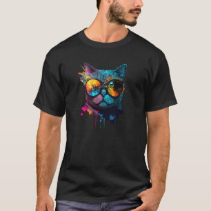 Katze Sonnenbrille Herz Süße Katze Kätzchen Katze T-Shirt
