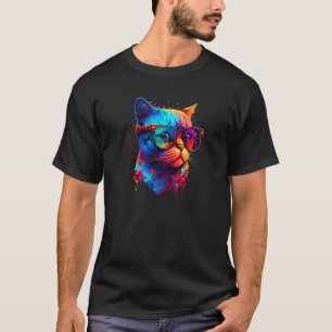Katze Sonnenbrille Herz Süße Katze Kätzchen Katze T-Shirt