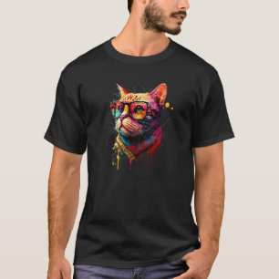 Katze Sonnenbrille Herz Süße Katze Kätzchen Katze T-Shirt