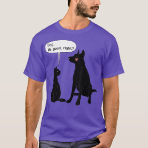 Katze Spaß Katze Rumpf Hund Funny Black Cat und Hu T-Shirt