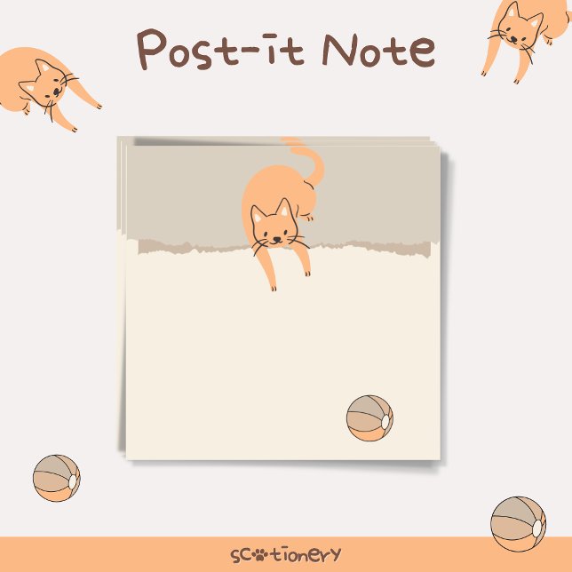 Katze spielen post-it klebezettel (Von Creator hochgeladen)