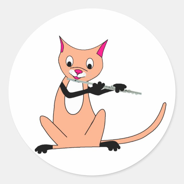Katze spielen runder aufkleber (Vorderseite)