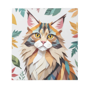 Katze spielerisch Adorable Fun Animal Colorful Geo Notizblock