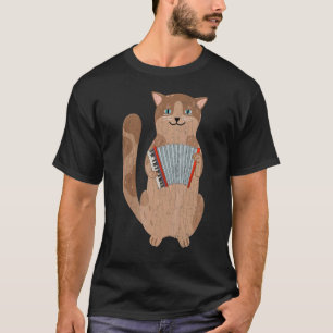 Katze spielt Akkordeon Akkordeonspieler Grafik T-Shirt