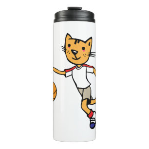 Katze spielt Basketball, Basketball-Sporttrikot Thermosbecher