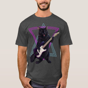 Katze spielt Bassgitarre  T-Shirt