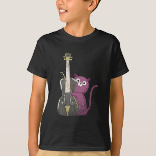 Katze spielt Doppelbass T-Shirt