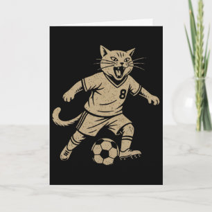 Katze spielt Fußball Karte